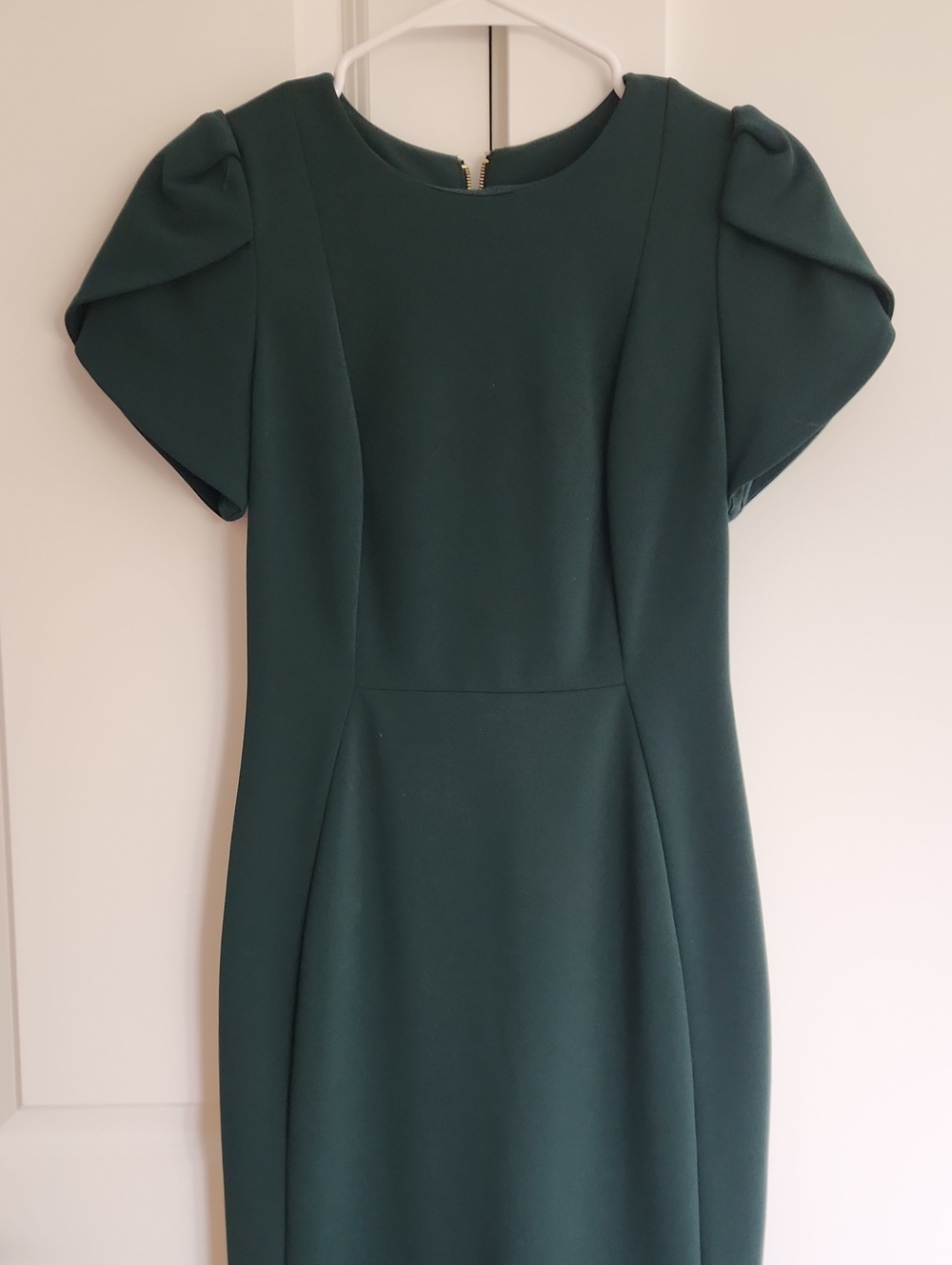 Calvin Klein Forest Green Puff Sleeve Dress